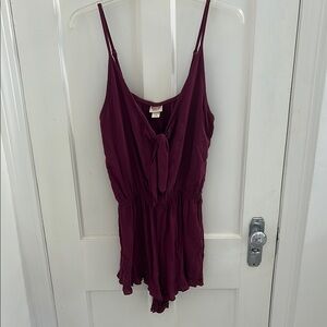 Burgundy Sleeveless Romper